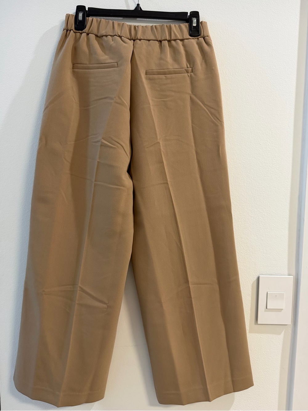 Mango High-Rise Wide-Leg Tan Trousers with Gold Buttons - Picture 6 of 6